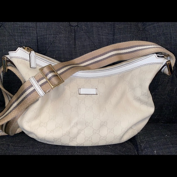 Gucci white Monogram Canvas Round Messenger Bag - Picture 1 of 7